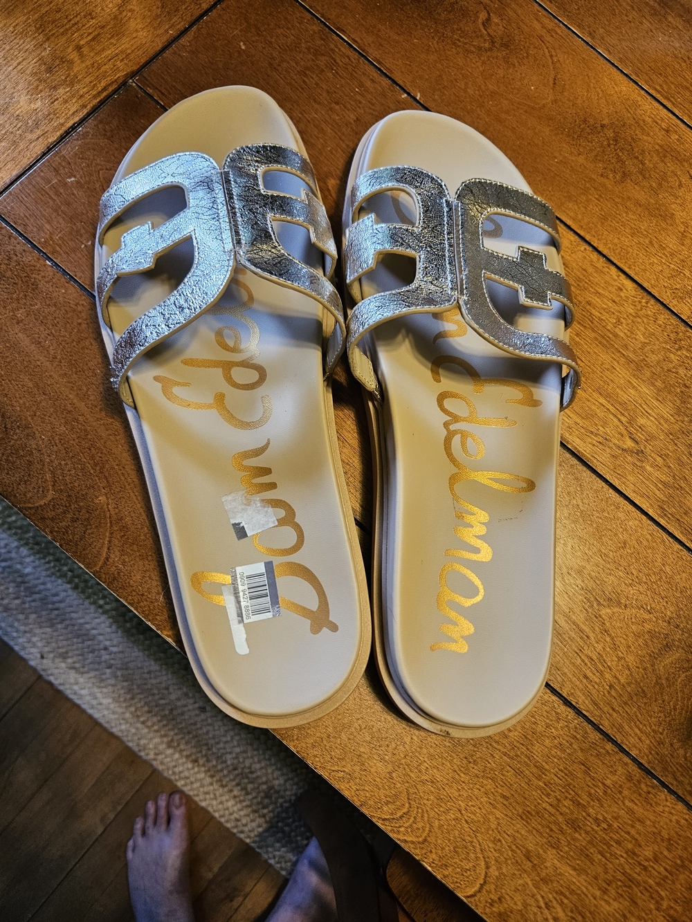 Sam Edelman Gold Metallic Slide Sandals Sz 13
